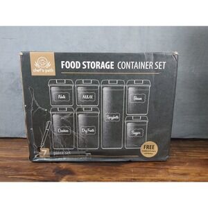 chefs path 7 piece set plastic storage container with lids new/open box.